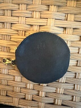 Portland Leather Goods Gordita Round Pouch Leather Key & Card Holder Black
